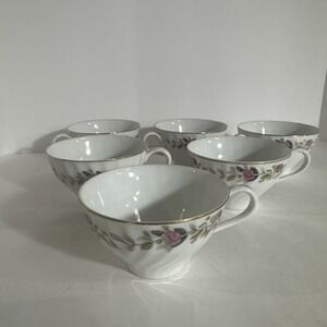 Creative Fine China Regency Rose 2345 Japan Coffee‎ Cup Lot of 6  VTG 1960s